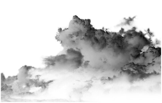 Clouds, Cloud Backgrounds, Clouds set isolated on black background. White cloudiness, mist or smog background.