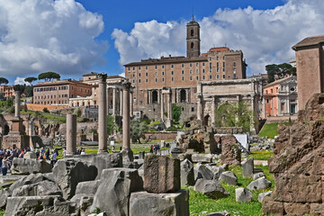 Roma, le antiche rovine dei Fori Imperiali ed il Campidoglio