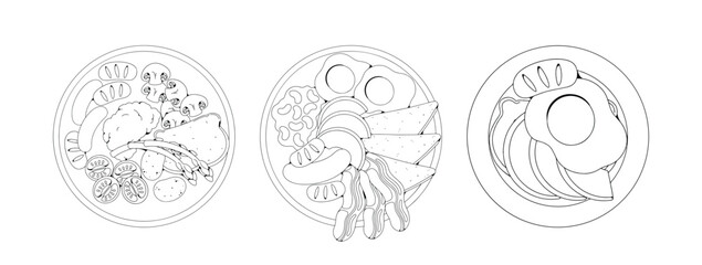 Hand Drawn Breakfast Illustration Set