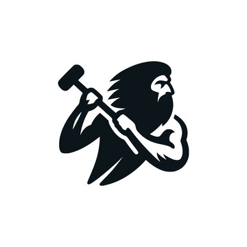 caveman tribe logo vector illustration template design