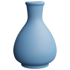 3d render of blue vase for decoration.
