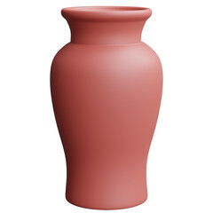3d render of red ceramic vase for decoration.