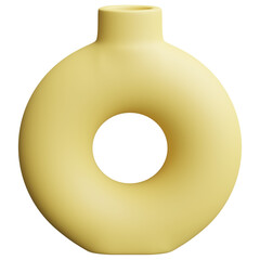 3d render of yellow vase for decoration.