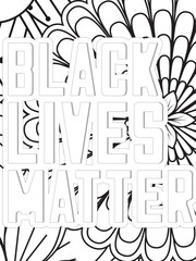 Keychain Quotes Flower Coloring Page Beautiful black and white illustration for adult coloring book