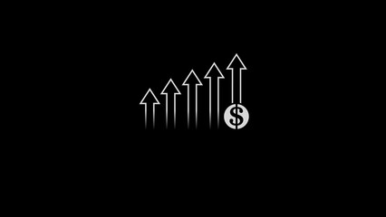 Business growth arrow illustration with rising business graph