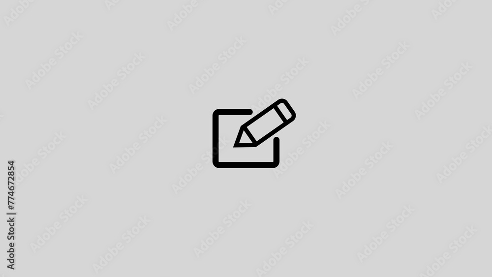 Poster edit icon in solid style about essentials, use for website mobile app presentation