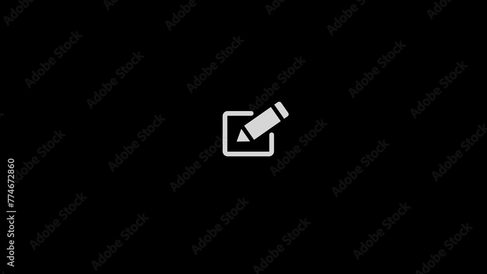 Poster edit icon in solid style about essentials, use for website mobile app presentation