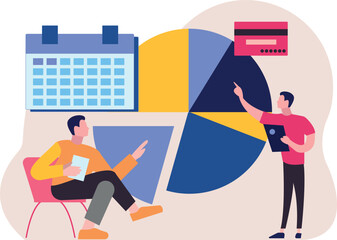 The boys are discussing the chart graph.