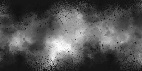 Abstract background texture in black and white. Black dreamy atmosphere, dramatic smoke, galaxy space dirty dusty burnt rough. Black cloudscape atmosphere with smoke vapes mist. - obrazy, fototapety, plakaty