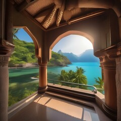 Fototapeta premium A virtual reality travel experience to exotic locations around the world1