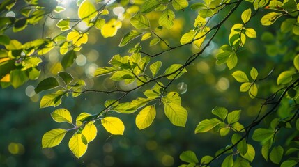 Sunlight filtering through leaves, dappled light and shadow play