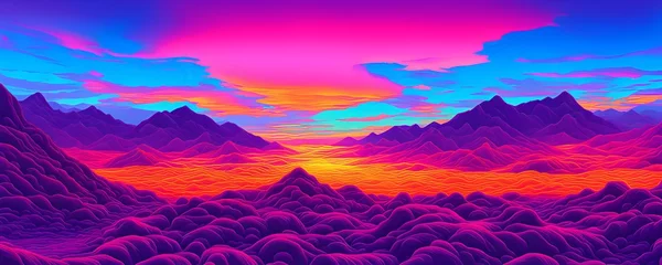 Deurstickers psychedelic thermal vision landscape © Stefan Schurr
