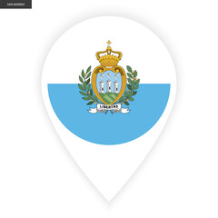 San Marino marker flag icon isolated on white background.