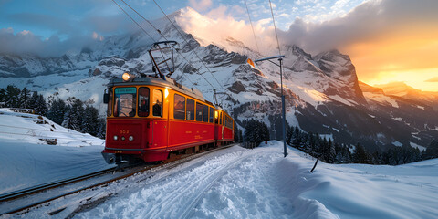 cable train in grindelwald. generative ai 