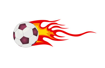 soccer ball with flames vector  