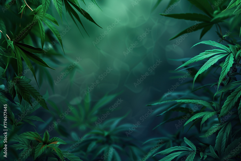 Aufkleber cannabis leaf slide background. created with generative ai technology.
