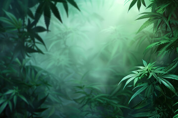 Fototapeta na wymiar cannabis leaf slide background. Created with Generative AI technology.