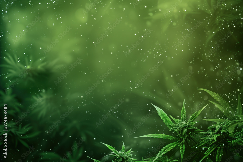 Poster cannabis leaf slide background. created with generative ai technology.