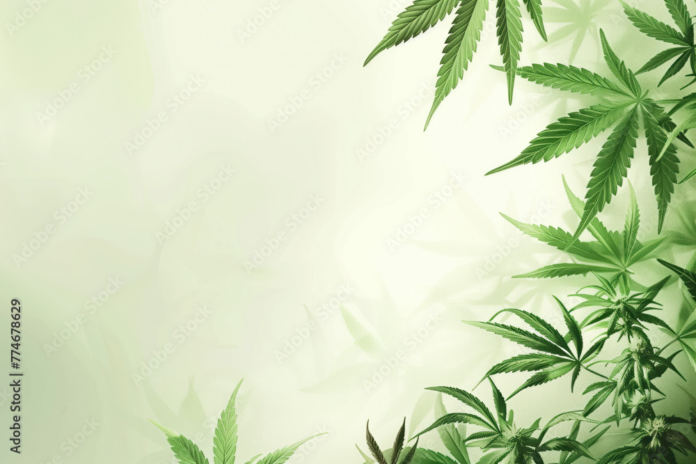 Poster cannabis leaf slide background. created with generative ai technology.