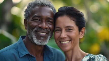 biracial senior couple
