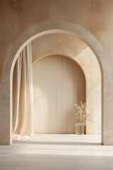 Minimalist Arched Architecture in Earth Tones