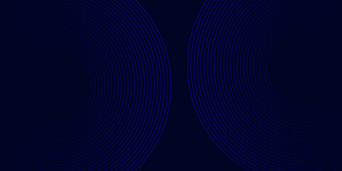 modern wave curve abstract dark blue background with circle shape. Vector horizontal template for digital lux business banner, formal invitation, luxury voucher. Dynamic shapes composition
