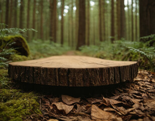 Fototapeta premium wooden bench in forest