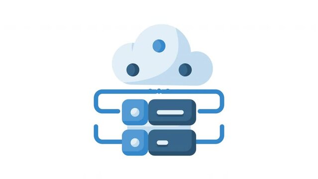 Animated hosting with cloud computing and server icon. Perfect for web development technology websites, apps, presentations, prints for businesses related to cloud services industry and database