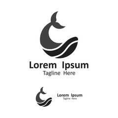 Obraz premium humpback whale logo hipster vintage retro icon vector illustration. this logo suitable for companies engaged in fishing, whale protection