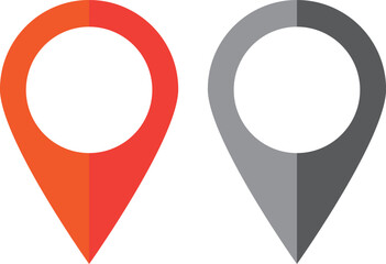 Set of red map pin icons. Design can use for web and mobile app. Vector illustration