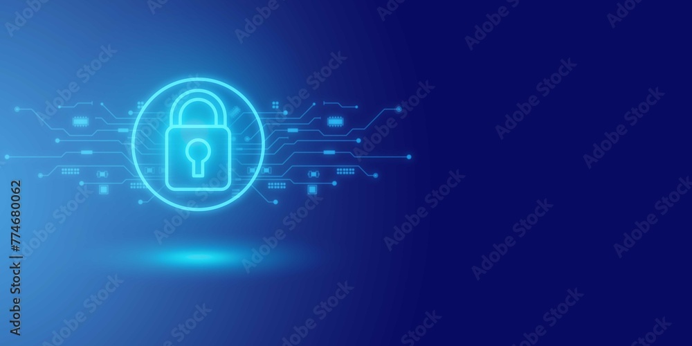 Aufkleber futuristic blue shield ethics and security abstract technology background. artificial intelligence d