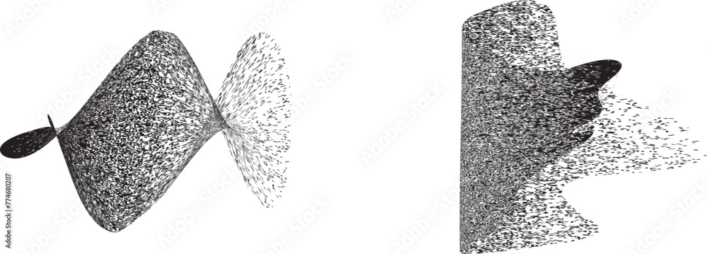 Poster distorted geometric shape . minimal art design . noise destroyed logo . trendy grainy shapes . graph