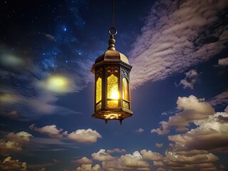 lantern in the night sky generative ai