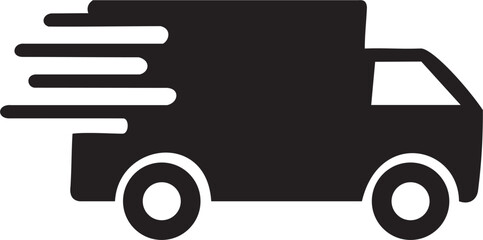 Fast shipping delivery truck flat vector icon for apps and websites