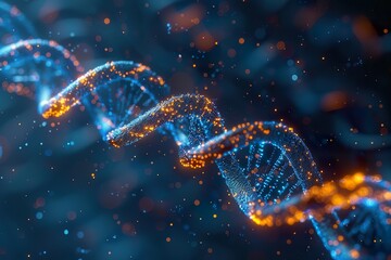 DNA gene background science helix cell genetic medical biotechnology biology bio. - obrazy, fototapety, plakaty