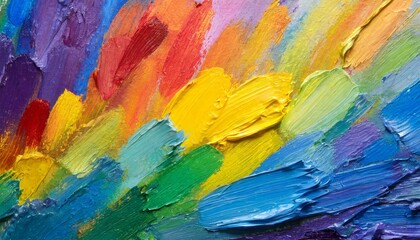 Chromatic Symphony: Abstract Rainbow Hues in Oil Brushstrokes