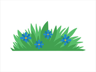 Green Bushes Grass Landscape Illustration
