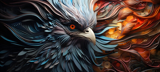 Obraz premium paper quilling griffin, ai generative