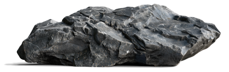 Realistic Dark Rock Stone, png file of isolated cutout object on transparent background