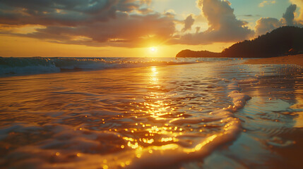 Sun, in its final act of the day, paints the sky in strokes of vibrant oranges, pinks, and purples