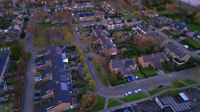 Top down aerial view on Brabant town of Maarheeze Cranendonck municipality