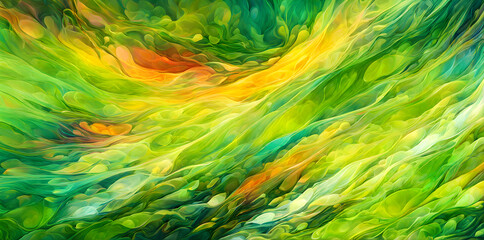 Abstract design with vibrant green colors, creating a blurred and defocused effect