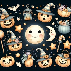 Halloween Pattern Collection Illustrations
