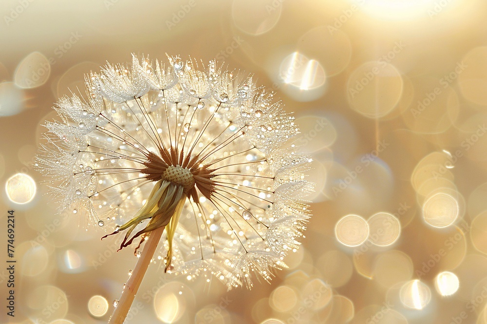 Poster dandelion delight a dazzling dandelion in the sunlight generative ai