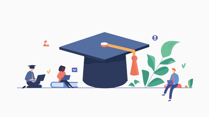 Illustration of big graduation academic cap 