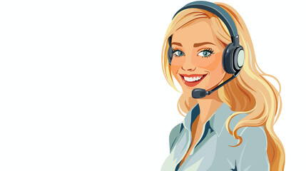 Illustration of customer support blond woman 