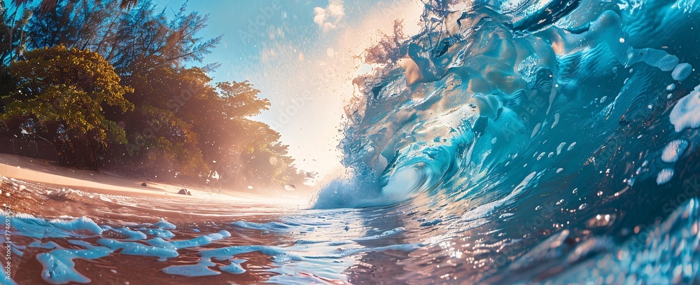 Poster wave of the month riding the crest of the wave in august generative ai