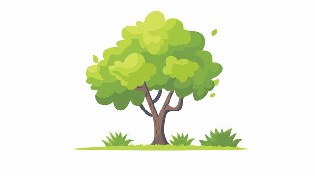 Vector tree illustration or logo or clipart flat vector