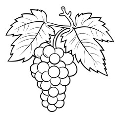 Sleek grape outline icon in vector format for fruit-themed designs.