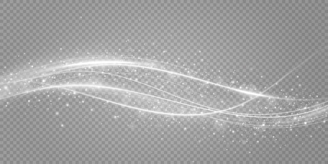 	
Glowing white lines. Speed ​​line effect, swirl. Light trail wave. Background.	